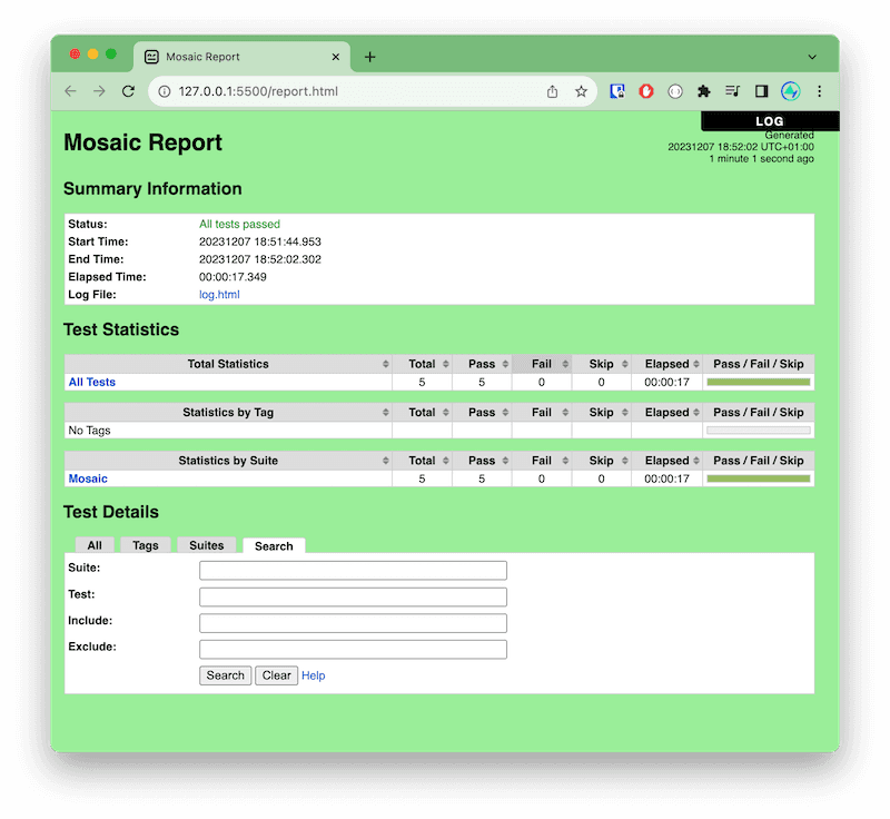 xml report robot framework java