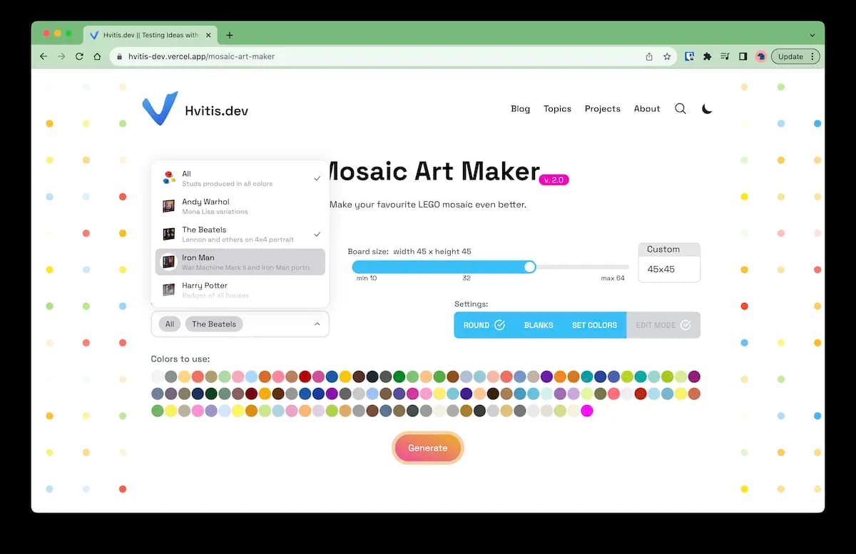 Mosaic Generator New Version